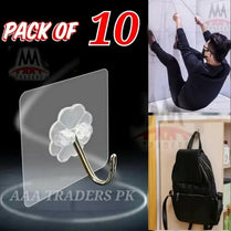 Pack Of 10Pcs Adhesive Suction Cup Hooks Stick Hook Heavy Duty Sticky Wall & Ceiling & Door Nail