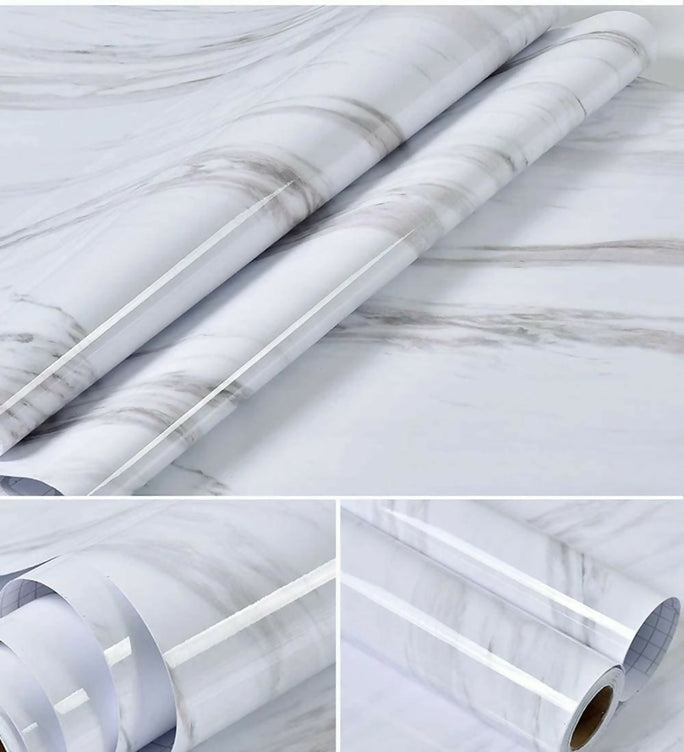 60CMx2M Wall Paper Waterproof Heat Resistant Self Adhesive Anti Oil Kitchen Wallpaper Marble Sheet For Kitchen
