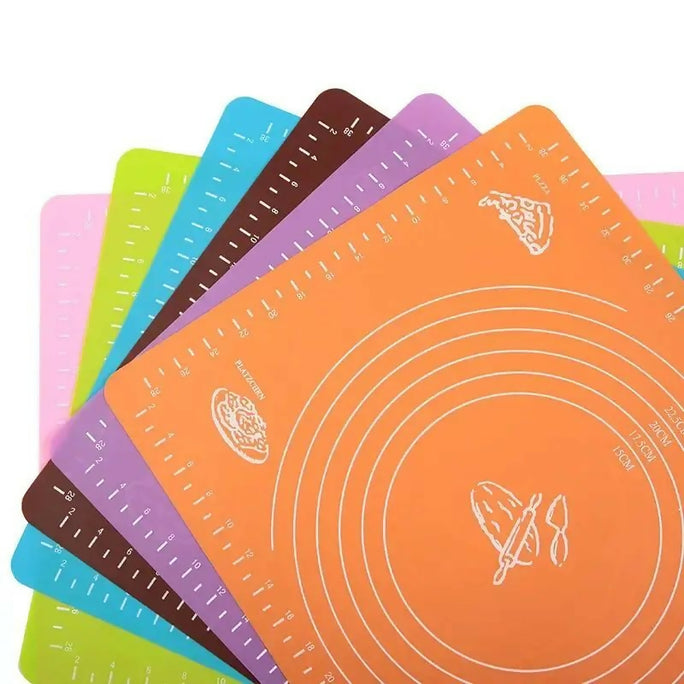 Silicone Baking Roti Mat With Measurements Heat Resistant | Non Stick Flour Rolling Mat | Baking Kneading Dough Pad