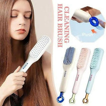 Self Cleaning Anti Static Massage Comb Retractable Cleaning Hair Comb Massage Hairbrush for Women Cleaning Hair Brush for Effortless Hair Removal and Cleaning