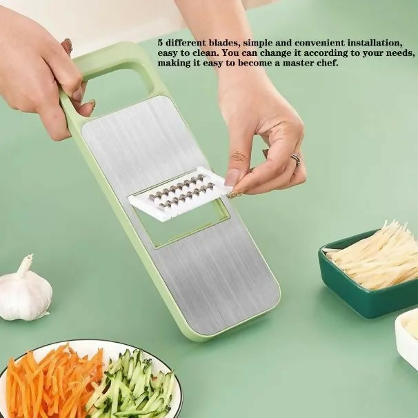 5in1 Vegetable Cutter Stainless Steel Multifunctional Grater For Vegetables