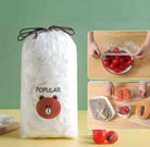 100Pcs Disposable Plastic Bag Food Cover Wrap Elastic Food Bags Lids For Fruit Bowls Cup Cap Storage Kitchen organizer Fresh Keeping Saver Bag